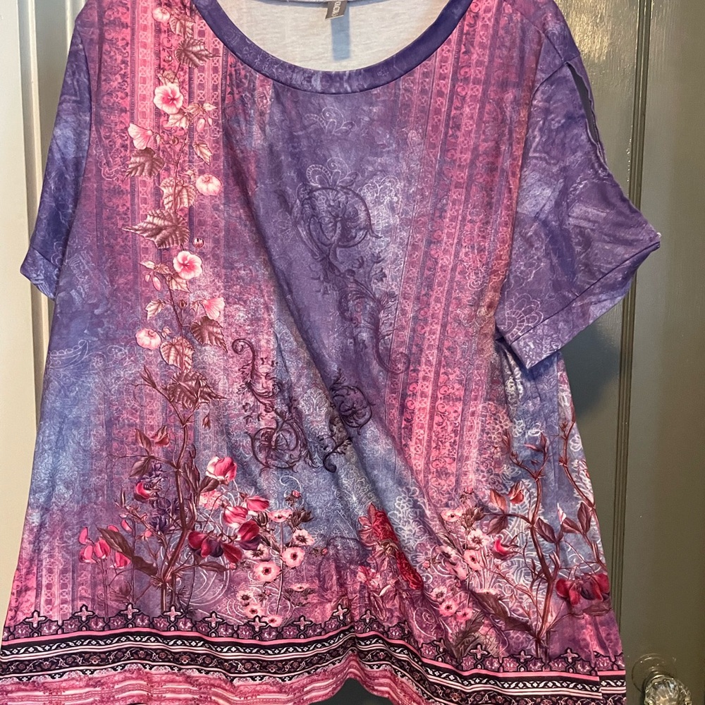 Floral Purple and Pink Women's Top
